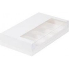 Коробка для эклеров с окном 25х13х4, белая
